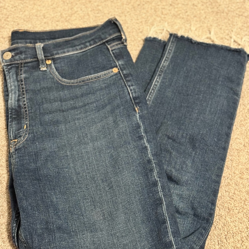 GAP Blue Straight Leg Denim with Modern Raw Hem